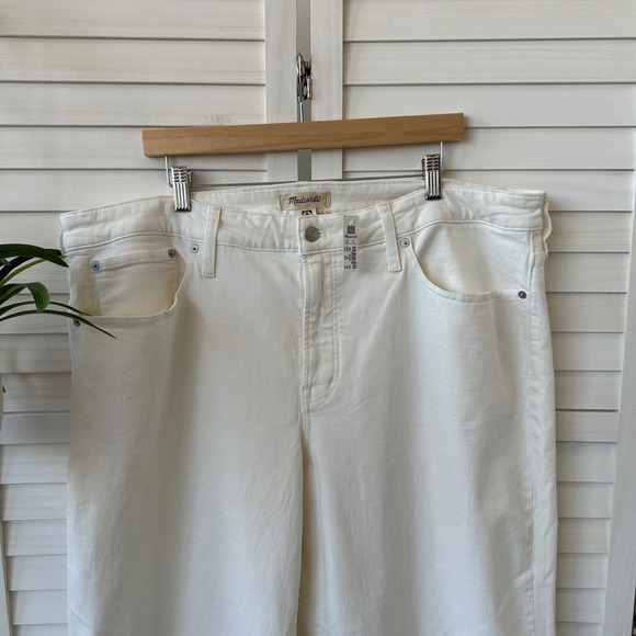 New Madewell The Perfect Vintage Wide Leg Crop Jeans Cream Pant‎ Plus Size 20W - Picture 2 of 11